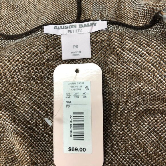 ALLISON DALEY $69 ANIMAL PRINT OPEN CARDIGAN SWEATER SM NWT - Picture 8 of 8